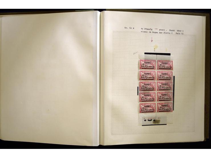 1920/22, vorwiegend ungebrauchte, 4-bändige Spezialsammlung von Druckdaten, Zwischenstegpaare und Millesime, dabei viele Einh