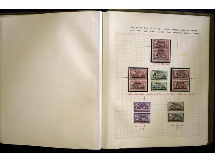 1920/22, vorwiegend ungebrauchte, 4-bändige Spezialsammlung von Druckdaten, Zwischenstegpaare und Millesime, dabei viele Einh