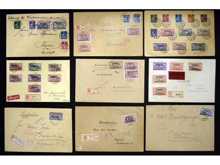1920/22, französische Besetzung, umfangreiche Sammlung von über 140 Briefen und Karten, dabei bessere Frankaturen, R-Briefe, 