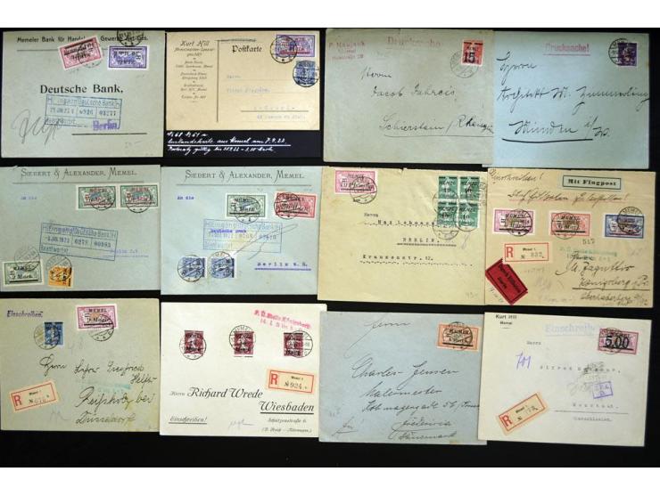 1920/22, französische Besetzung, umfangreiche Sammlung von über 140 Briefen und Karten, dabei bessere Frankaturen, R-Briefe, 