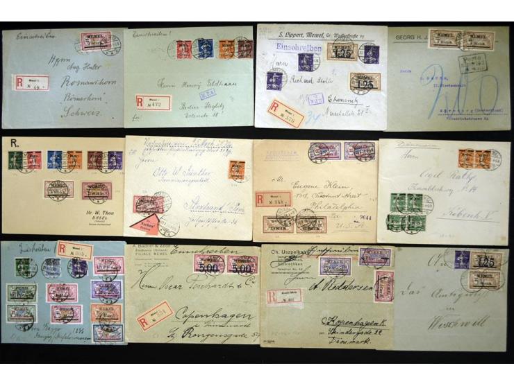 1920/22, französische Besetzung, umfangreiche Sammlung von über 140 Briefen und Karten, dabei bessere Frankaturen, R-Briefe, 