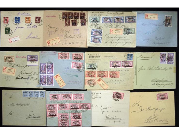 1920/22, französische Besetzung, umfangreiche Sammlung von über 140 Briefen und Karten, dabei bessere Frankaturen, R-Briefe, 