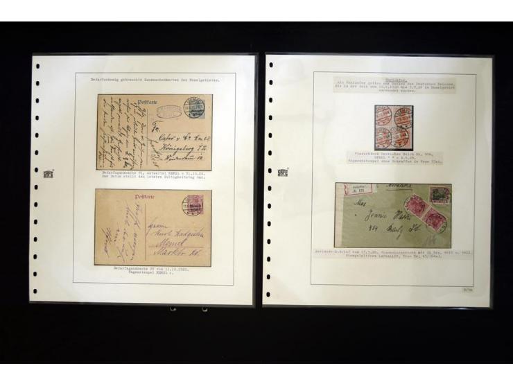 1920, Germania, 18 Briefe und Ganzsachen, dabei Vorläufer, Bahnpost, Einschreiben und Mischfrankaturen mit franz. Ausgaben, m