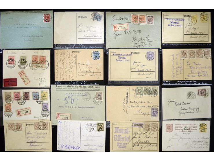 1923, litauische Besetzuzng, hochinteressante Sammlung von über 80 Karten und Briefen, dabei verschiedene Stempel, gute Frank