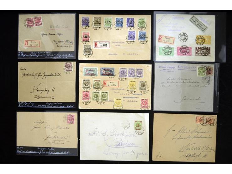 1923, litauische Besetzuzng, hochinteressante Sammlung von über 80 Karten und Briefen, dabei verschiedene Stempel, gute Frank