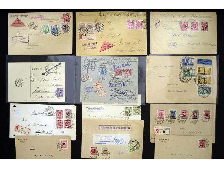 1923, litauische Besetzuzng, hochinteressante Sammlung von über 80 Karten und Briefen, dabei verschiedene Stempel, gute Frank