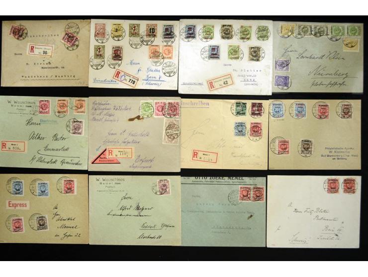 1923, litauische Besetzuzng, hochinteressante Sammlung von über 80 Karten und Briefen, dabei verschiedene Stempel, gute Frank