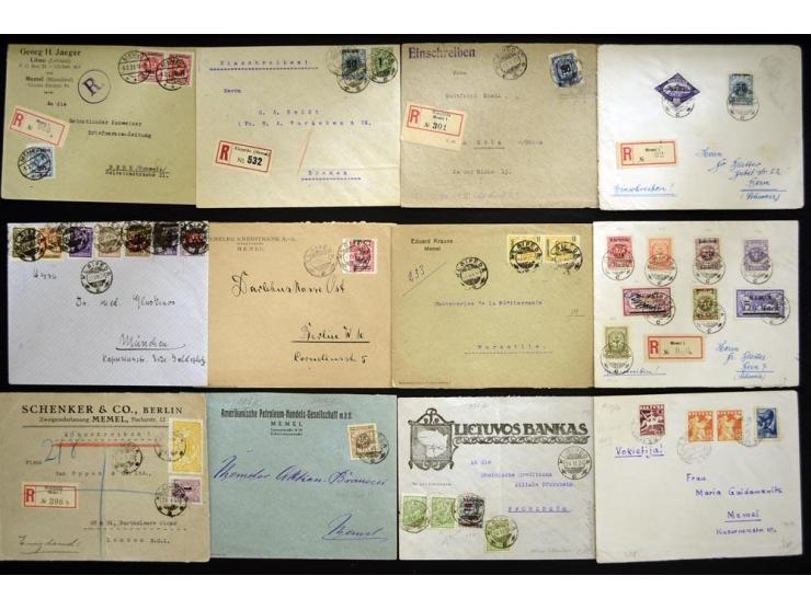 1923, litauische Besetzuzng, hochinteressante Sammlung von über 80 Karten und Briefen, dabei verschiedene Stempel, gute Frank