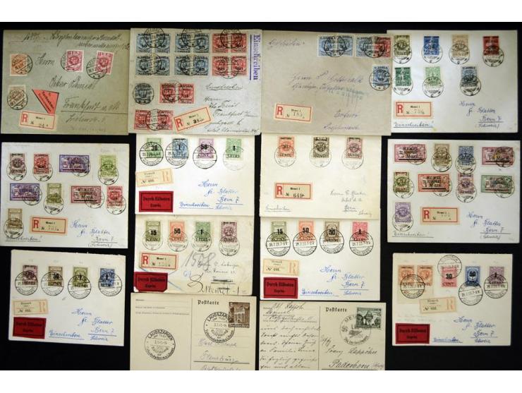 1923, litauische Besetzuzng, hochinteressante Sammlung von über 80 Karten und Briefen, dabei verschiedene Stempel, gute Frank