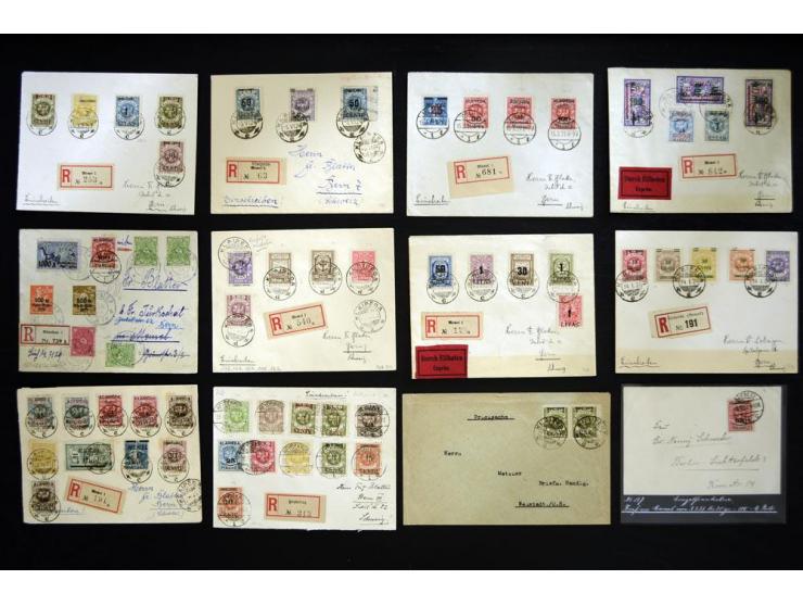 1923, litauische Besetzuzng, hochinteressante Sammlung von über 80 Karten und Briefen, dabei verschiedene Stempel, gute Frank