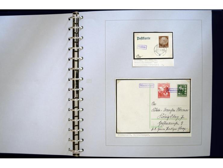 1939, deutsche und litauische Stempel, sehr interessante 2-bändige Sammlung von AGLOHNEN (AGLONENAI) bis WISCHWILL (VIESVILE)