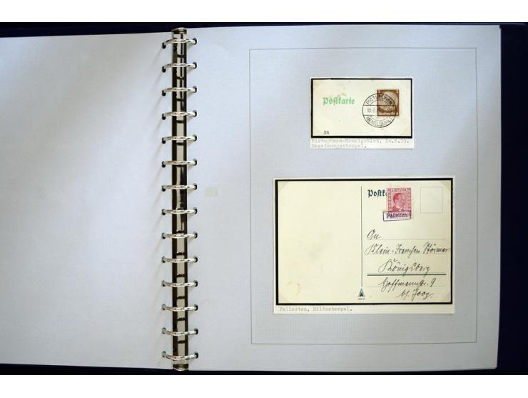 1939, deutsche und litauische Stempel, sehr interessante 2-bändige Sammlung von AGLOHNEN (AGLONENAI) bis WISCHWILL (VIESVILE)