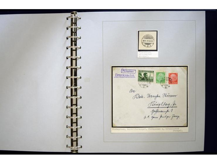 1939, deutsche und litauische Stempel, sehr interessante 2-bändige Sammlung von AGLOHNEN (AGLONENAI) bis WISCHWILL (VIESVILE)