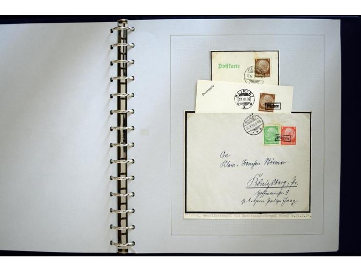 1939, deutsche und litauische Stempel, sehr interessante 2-bändige Sammlung von AGLOHNEN (AGLONENAI) bis WISCHWILL (VIESVILE)