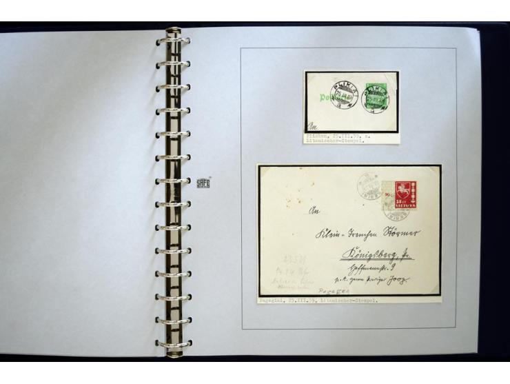 1939, deutsche und litauische Stempel, sehr interessante 2-bändige Sammlung von AGLOHNEN (AGLONENAI) bis WISCHWILL (VIESVILE)