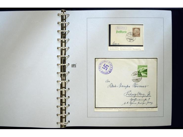 1939, deutsche und litauische Stempel, sehr interessante 2-bändige Sammlung von AGLOHNEN (AGLONENAI) bis WISCHWILL (VIESVILE)
