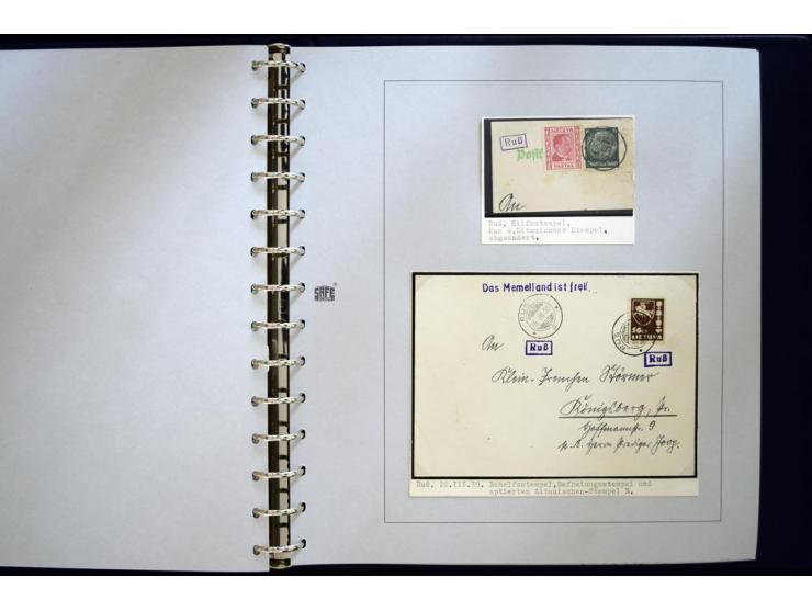 1939, deutsche und litauische Stempel, sehr interessante 2-bändige Sammlung von AGLOHNEN (AGLONENAI) bis WISCHWILL (VIESVILE)