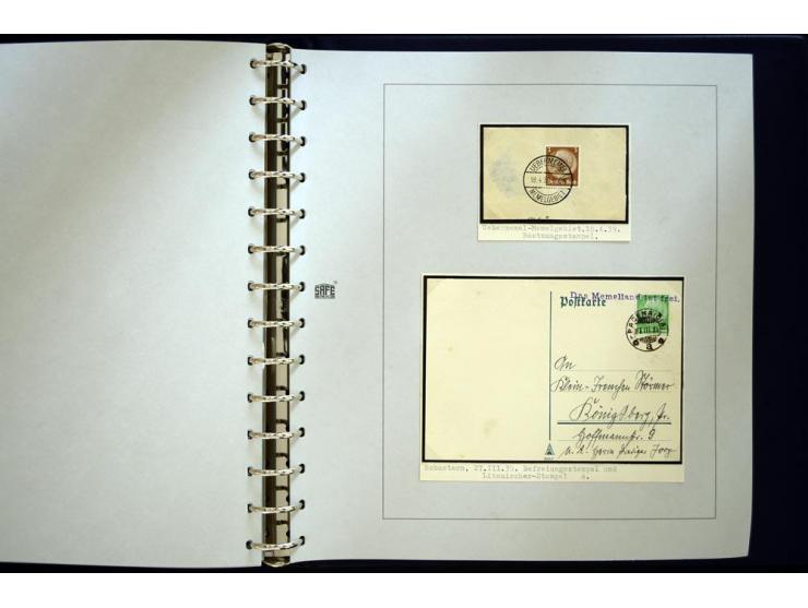1939, deutsche und litauische Stempel, sehr interessante 2-bändige Sammlung von AGLOHNEN (AGLONENAI) bis WISCHWILL (VIESVILE)