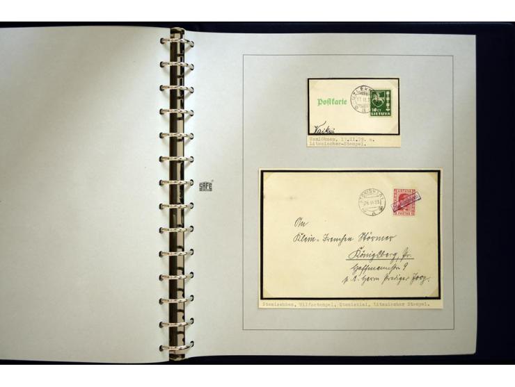 1939, deutsche und litauische Stempel, sehr interessante 2-bändige Sammlung von AGLOHNEN (AGLONENAI) bis WISCHWILL (VIESVILE)