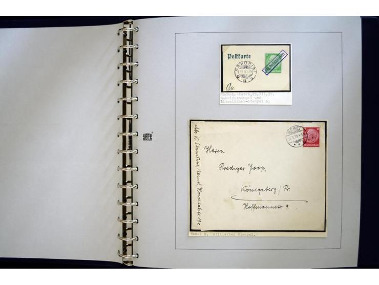 1939, deutsche und litauische Stempel, sehr interessante 2-bändige Sammlung von AGLOHNEN (AGLONENAI) bis WISCHWILL (VIESVILE)