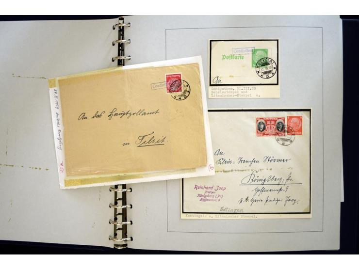 1939, deutsche und litauische Stempel, sehr interessante 2-bändige Sammlung von AGLOHNEN (AGLONENAI) bis WISCHWILL (VIESVILE)