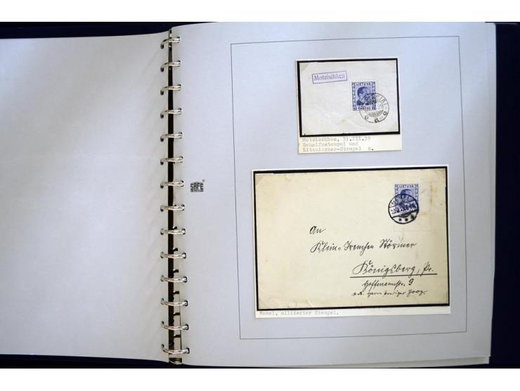 1939, deutsche und litauische Stempel, sehr interessante 2-bändige Sammlung von AGLOHNEN (AGLONENAI) bis WISCHWILL (VIESVILE)