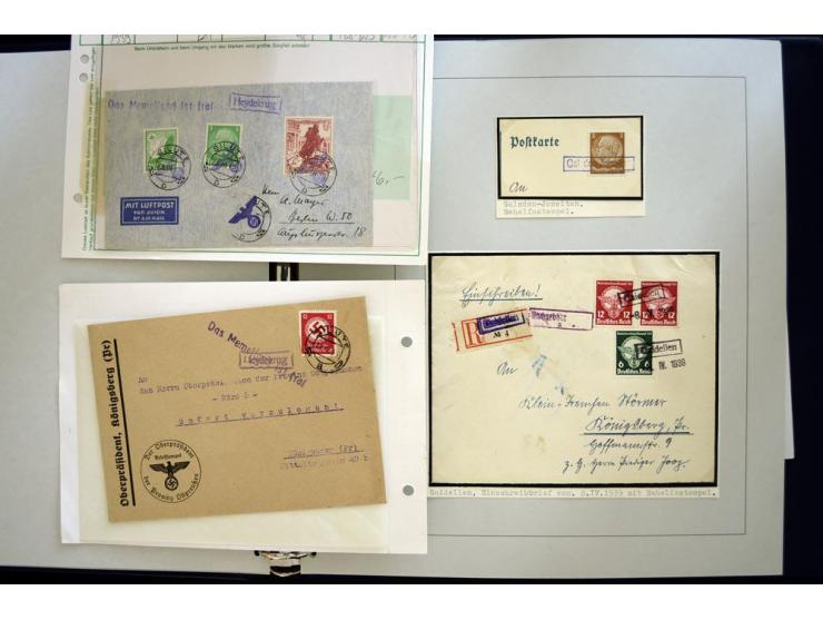 1939, deutsche und litauische Stempel, sehr interessante 2-bändige Sammlung von AGLOHNEN (AGLONENAI) bis WISCHWILL (VIESVILE)