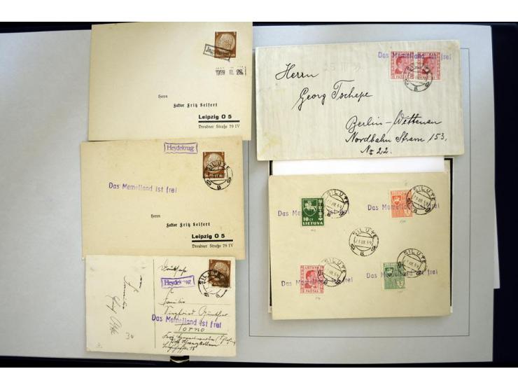 1939, deutsche und litauische Stempel, sehr interessante 2-bändige Sammlung von AGLOHNEN (AGLONENAI) bis WISCHWILL (VIESVILE)