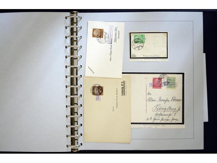 1939, deutsche und litauische Stempel, sehr interessante 2-bändige Sammlung von AGLOHNEN (AGLONENAI) bis WISCHWILL (VIESVILE)