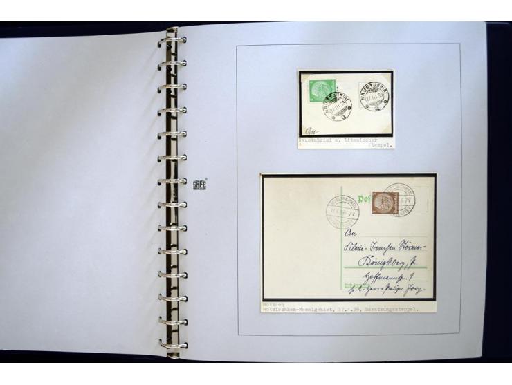 1939, deutsche und litauische Stempel, sehr interessante 2-bändige Sammlung von AGLOHNEN (AGLONENAI) bis WISCHWILL (VIESVILE)
