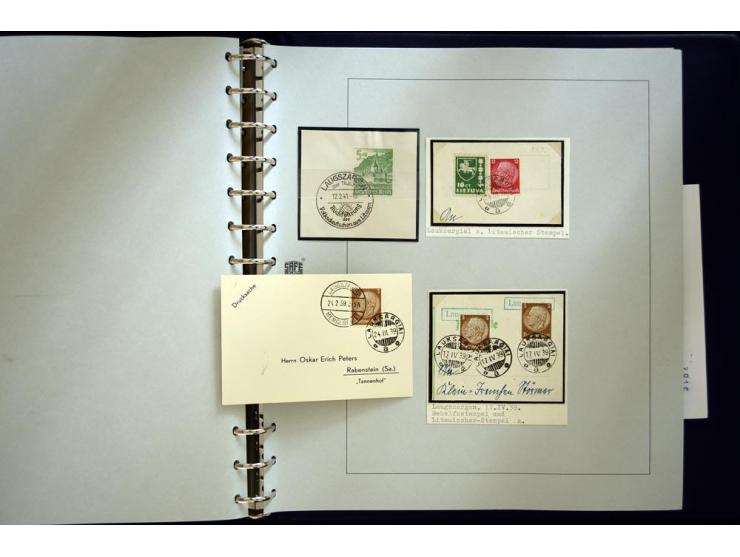 1939, deutsche und litauische Stempel, sehr interessante 2-bändige Sammlung von AGLOHNEN (AGLONENAI) bis WISCHWILL (VIESVILE)