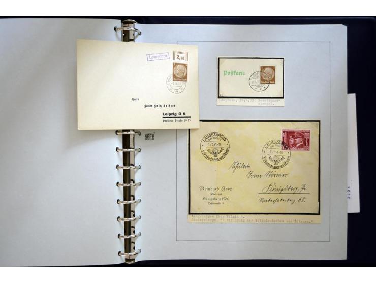 1939, deutsche und litauische Stempel, sehr interessante 2-bändige Sammlung von AGLOHNEN (AGLONENAI) bis WISCHWILL (VIESVILE)