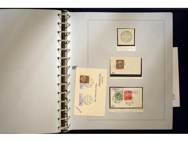 1939, deutsche und litauische Stempel, sehr interessante 2-bändige Sammlung von AGLOHNEN (AGLONENAI) bis WISCHWILL (VIESVILE)