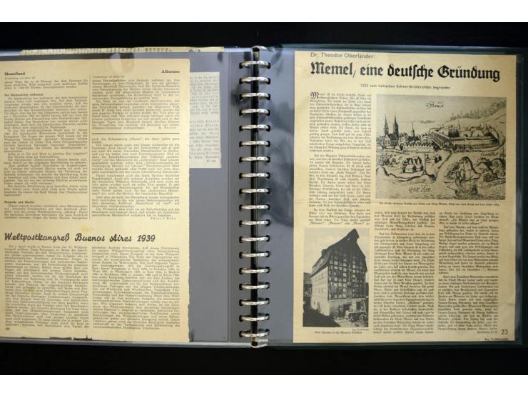 1939, Rückgabe des Memelgebietes an das Deutsche Reich, interessante Sammlung von 12 Fotos und einigen Zeitungsberichten