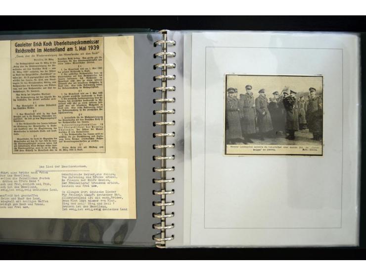 1939, Rückgabe des Memelgebietes an das Deutsche Reich, interessante Sammlung von 12 Fotos und einigen Zeitungsberichten