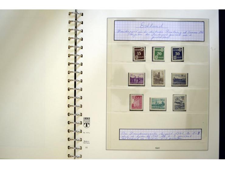 1939/45, sehr schöne, meist postfrische Sammlung, dabei Albanien Mi.-Nr. 1-14, Estland Mi.-Nr. 1-3U, Dünkirchen Frankreich Mi