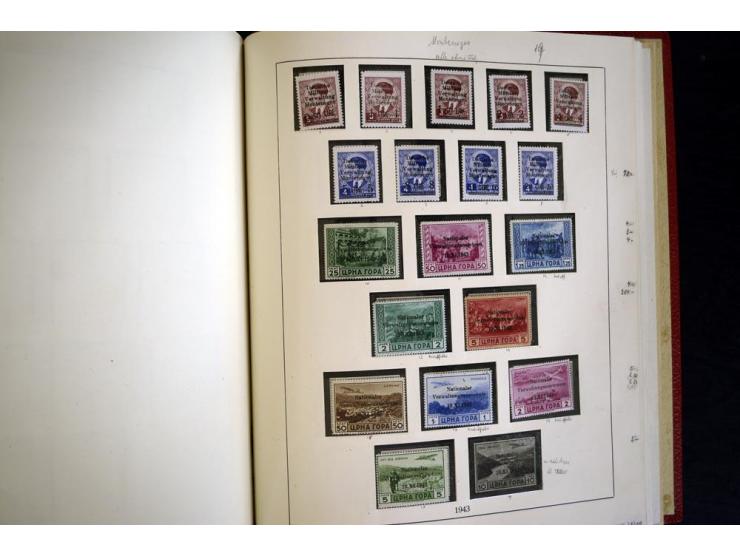 1939/45, vorwiegend postfrische Sammlung, dabei u.a. Albanien Mi.-Nr. 1-14(2) postfrisch, Kotor Mi.-Nr. 1-6, 7-10 postfrisch,