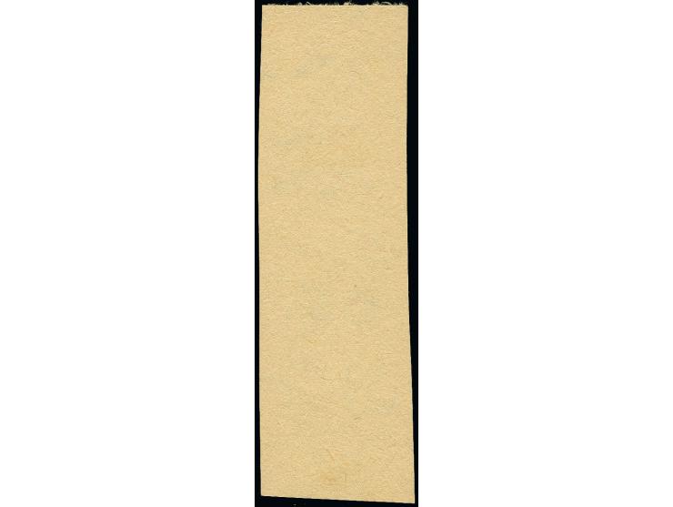 1920, Liberation of Latgale 35 k. and 1 rbl., only center in black as vertical gutter pair on ordinary paper, unused without 