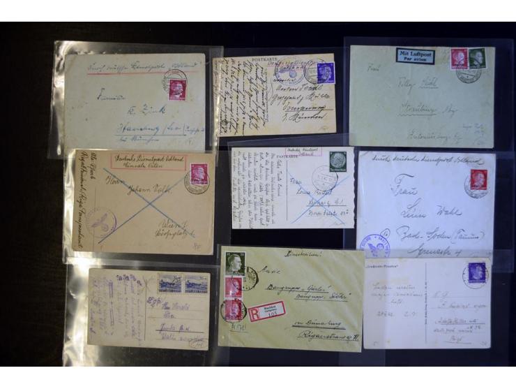 1941/44, sehr interessante Partie von über 200 Briefen, Postkarten und Formularen aus Estland, Lettland und Litauen, dabei Ei