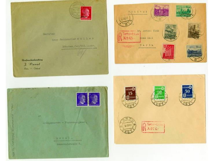 1941/44, 25 Briefe und Karten dabei auch Estland und DPO, dabei Flugpost sowie R- und Zensurbriefe, gute Erhaltung