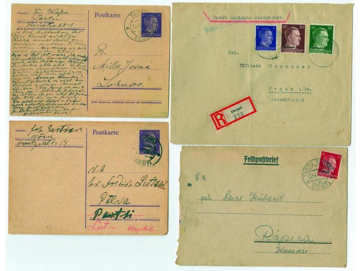 1941/44, 25 Briefe und Karten dabei auch Estland und DPO, dabei Flugpost sowie R- und Zensurbriefe, gute Erhaltung