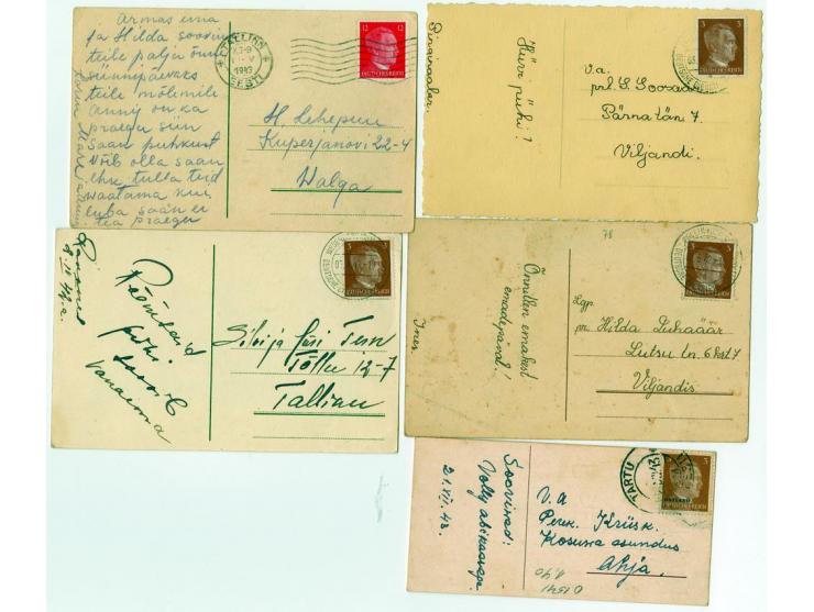 1941/44, 25 Briefe und Karten dabei auch Estland und DPO, dabei Flugpost sowie R- und Zensurbriefe, gute Erhaltung