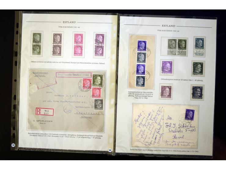 ESTLAND: 1941/44, 50 Briefe und Karten, dabei R-Briefe, Zensuren und Paketkarten, meist gute Erhaltungen