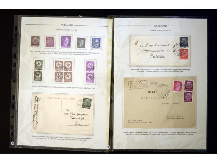 ESTLAND: 1941/44, 50 Briefe und Karten, dabei R-Briefe, Zensuren und Paketkarten, meist gute Erhaltungen