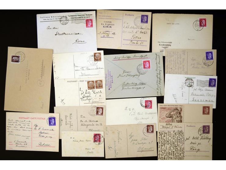 ESTLAND: 1941/44, 50 Briefe und Karten, dabei R-Briefe, Zensuren und Paketkarten, meist gute Erhaltungen