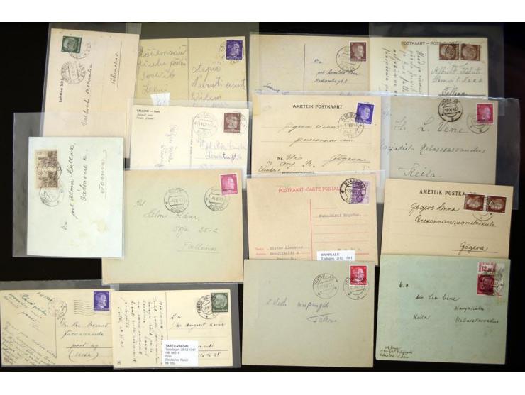 ESTLAND: 1941/44, 50 Briefe und Karten, dabei R-Briefe, Zensuren und Paketkarten, meist gute Erhaltungen