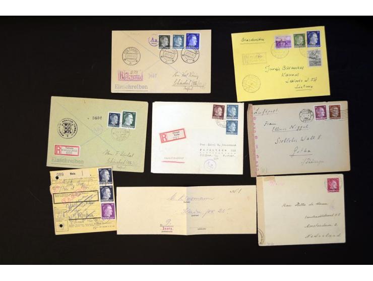 ESTLAND: 1941/44, 50 Briefe und Karten, dabei R-Briefe, Zensuren und Paketkarten, meist gute Erhaltungen