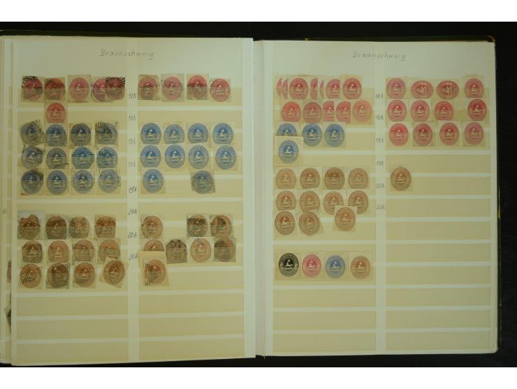 1849/1945(ca.), ARBEITSMATERIAL EINES BRIEFMARKENRESTAURATORS, hochinteressanter Bestand in Steckalben und Tütchen, dabei  vi