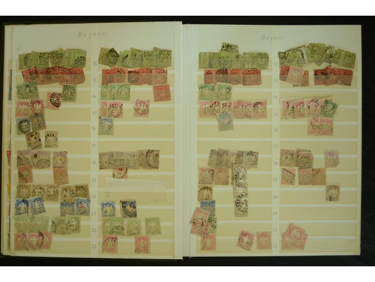 1849/1945(ca.), ARBEITSMATERIAL EINES BRIEFMARKENRESTAURATORS, hochinteressanter Bestand in Steckalben und Tütchen, dabei  vi