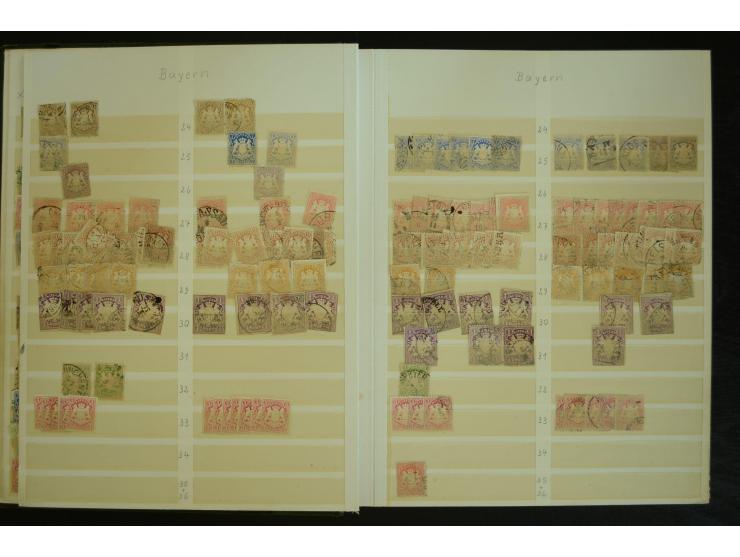 1849/1945(ca.), ARBEITSMATERIAL EINES BRIEFMARKENRESTAURATORS, hochinteressanter Bestand in Steckalben und Tütchen, dabei  vi